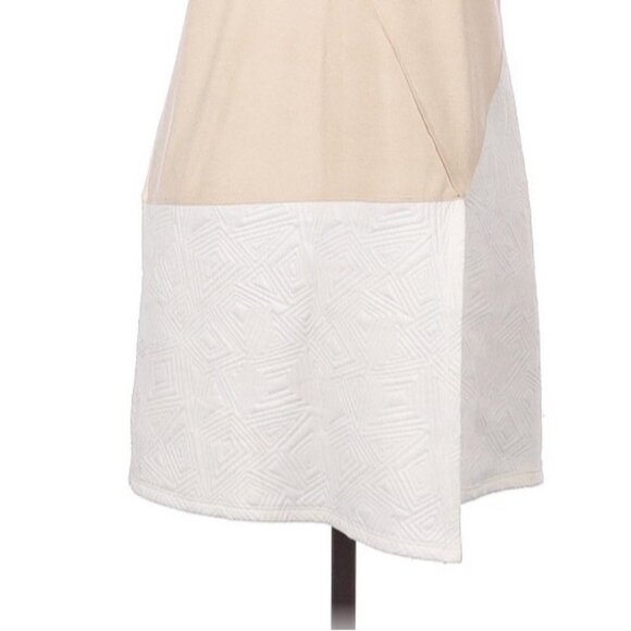 Anthropologie Liberty Garden V-Neck Shift Suede Dress M Neutral Quiet Luxury - Picture 3 of 12